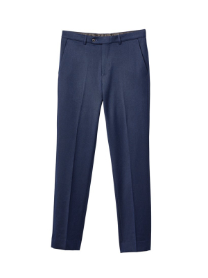 Cave Bi-stretch Flat Front Suit Pant - Blue