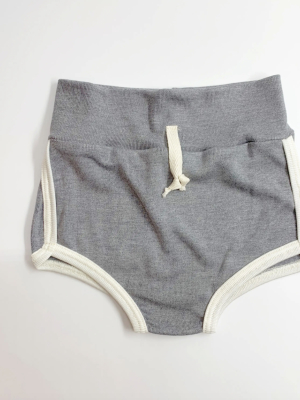 Cotton Grey Track Baby Shorties - Grey