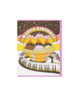 Happy Birthday Musical Banana Split Card