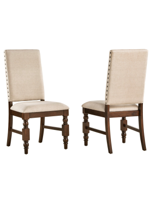 Set Of 2 Fitzgerald Nailhead Accent Side Dining Chair - Inspire Q