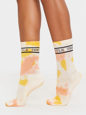 Prettylittlething Orange Jacquard Tie Dye Sock