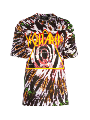 Dsquared2 Tie-dye Logo Print T-shirt