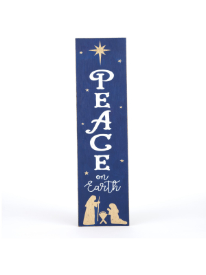 Lakeside Peace On Earth Nativity Leaning Wall Or Front Porch Sign For The Holidays