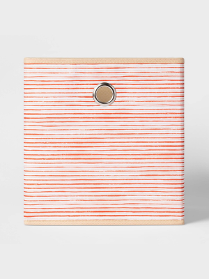 11" Fabric Cube Storage Bin Striped Red - Room Essentials™