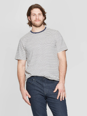 Men's Big & Tall Striped Standard Fit Short Sleeve Novelty T-shirt - Goodfellow & Co™