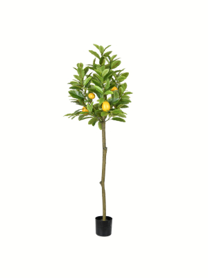 Vickerman Artificial Potted Lemon Tree.