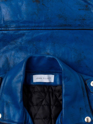 John Elliott X Blackmeans Rider's Jacket - Black/blue Print