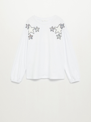 Embroidery Beaded T-shirt