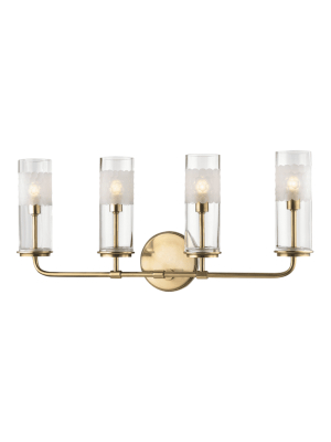 Wentworth 4 Light Wall Sconce Aged Brass