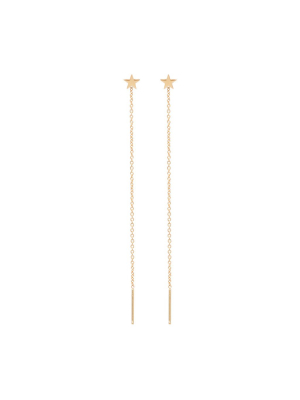 14k Itty Bitty Star Threader Earrings