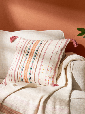 Pink Emilia Square Pillow