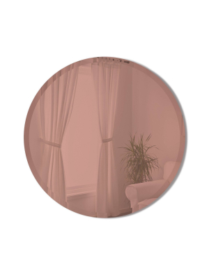 24" Hub Bevy Beveled Round Wall Mirror Copper - Umbra