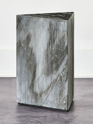 Tri Textured Grey Marble Side Table