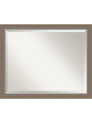 31" X 25" Eva Framed Bathroom Vanity Wall Mirror Brown - Amanti Art