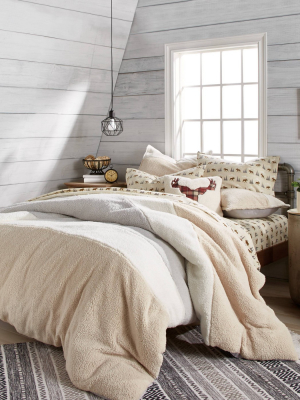 Colorblock Sherpa Comforter Set Natural - G.h. Bass