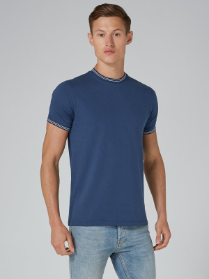 Blue Tipped Muscle Ringer T-shirt