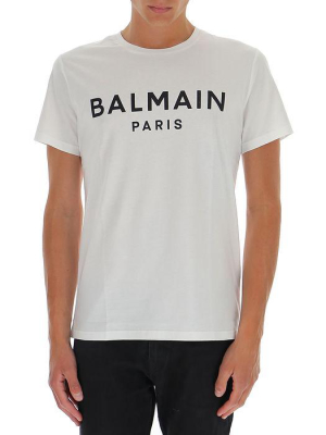 Balmain Logo Print Round-neck T-shirt