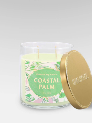 15.1oz Lidded Glass Jar 2-wick Candle Coastal Palm - Opalhouse™