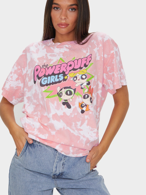 Pink Powerpuff Girls Tie Dye Printed T Shirt