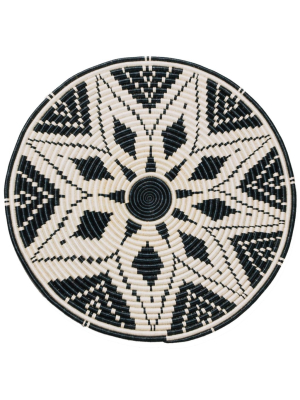 Handwoven Baskets By Blu Black + White Jumbo Wall Disc (last One!)