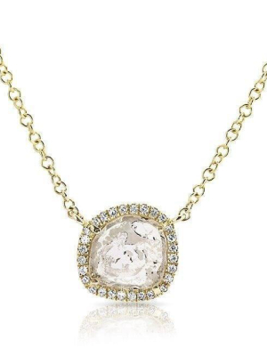 14kt Yellow Gold Diamond Slice Necklace