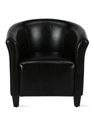 Bermuda Faux Leather Round Back Accent Chair - Dorel Living