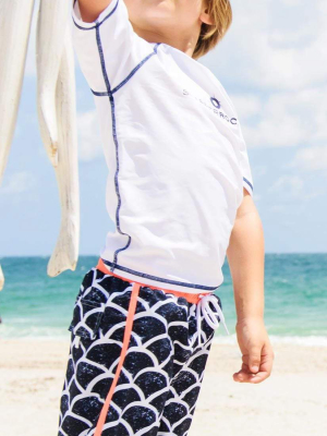 Snapperrock Boys St Barths Board Short In Navy B90043c