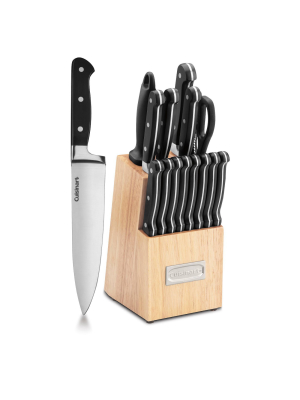 Cuisinart Classic 16pc Stainless Steel Triple Rivet Cutlery Block Set - C77tr-16p