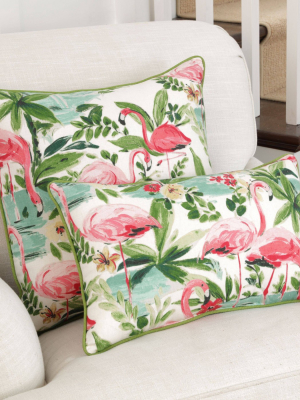 Floridian Flamingo Bloom Throw Pillow - Pillow Perfect