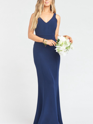 Morgan Gown ~ Rich Navy Stretch Crepe