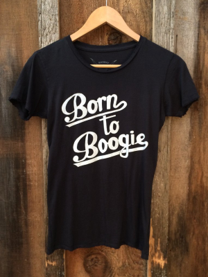 Born To Boogie Womens Tee Blk/wht