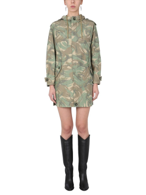 Saint Laurent Camouflage Printed Hooded Jacket