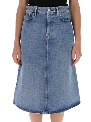 Balenciaga A-line Denim Skirt