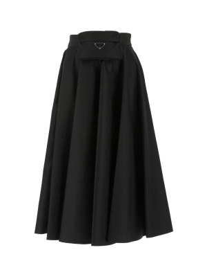 Prada Pouch Attached Flared Skirt