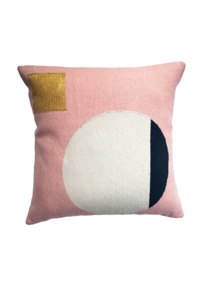 Daphne Gold Square Wool Throw Pillow Cover