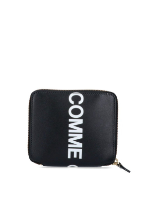 Comme Des Garçons Wallet Logo Print Zipped Wallet