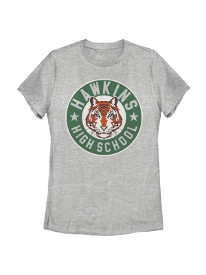 Women's Stranger Things Hawkins High School Tiger Mascot T-shirt