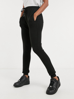 Asos Design Supersoft Slim Leg Sweatpants In Black