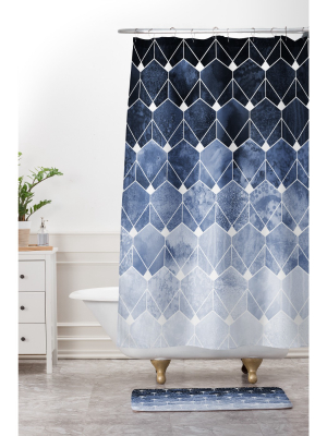 24" X 36" Blue Hexagons And Diamonds Bath Rug Blue - Deny Designs