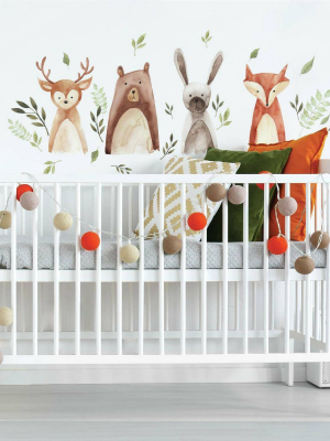 Watercolor Woodland Critters Peel And Stick Wall Decal - Roommates