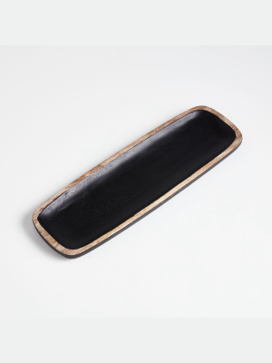 Lex Black Wood Rectangle Platter