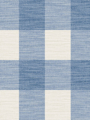 Rugby Gingham Wallpaper In Coastal Blue And Ivory From The Luxe Retreat Collection By Seabrook Wallcoverings