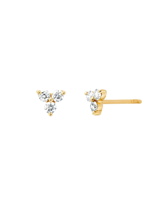 Trio Studs - Yellow Gold