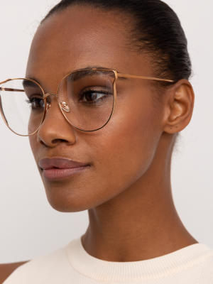 Joanna Oversized Optical Frame In Rose Gold