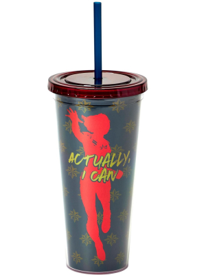 Seven20 Marvel's Captain Marvel Actually I Can 16-oz Pvc Tumbler W/ Lid And Straw