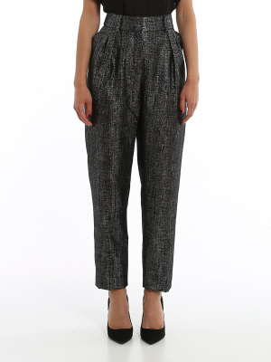 Balmain Metallic High-waisted Pants