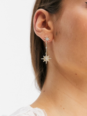 Pieces Star Drop Earrings In Gold