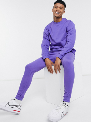 Asos Design Organic Tracksuit In Purple