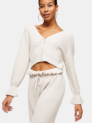 Oat Knitted Cardigan And Pants Co-ord