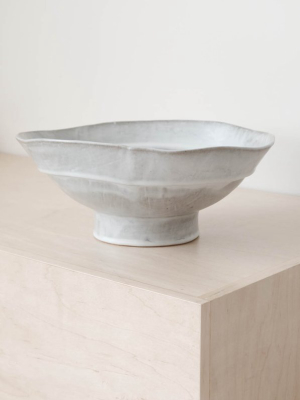 Len Carella White Pedestal Bowl